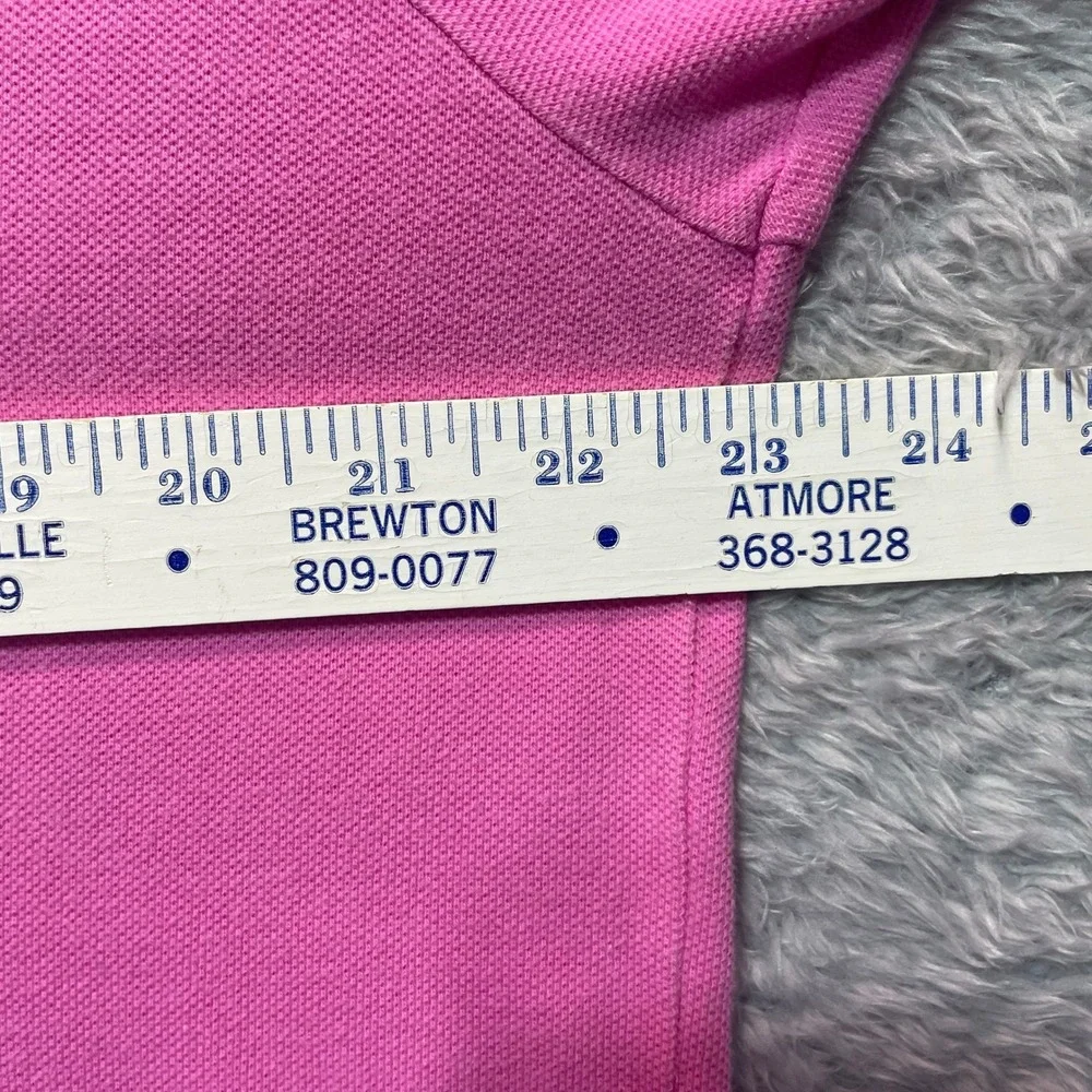 Polo Ralph Lauren Mens XL Pink Custom Fit Short Sleeve Pique Polo Blue Pony Logo